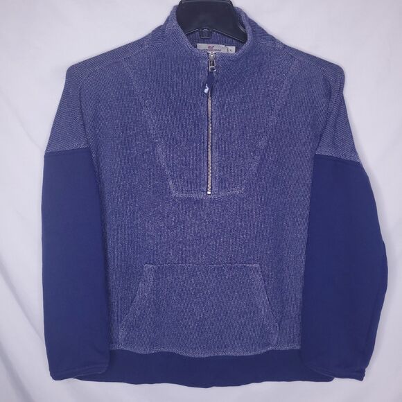 Vineyard Vines Sweaters - Vineyard Vines Sweater Womens XL Blue Knit Pullover 1/4 Zip